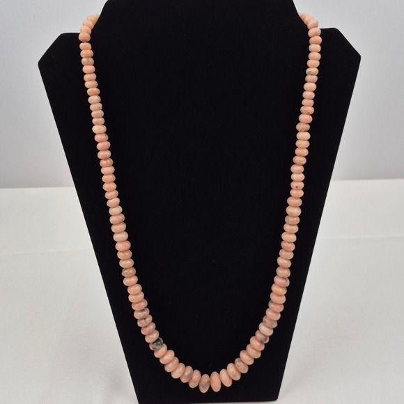 DTR Jay King‎ Sterling Silver 30 in Australian Pink Opal Bead Necklace Graduated